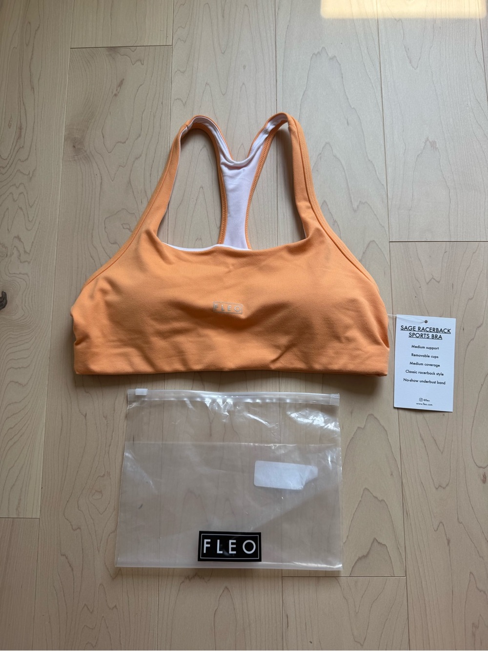 FLEO Orange Racerback Sports Bra